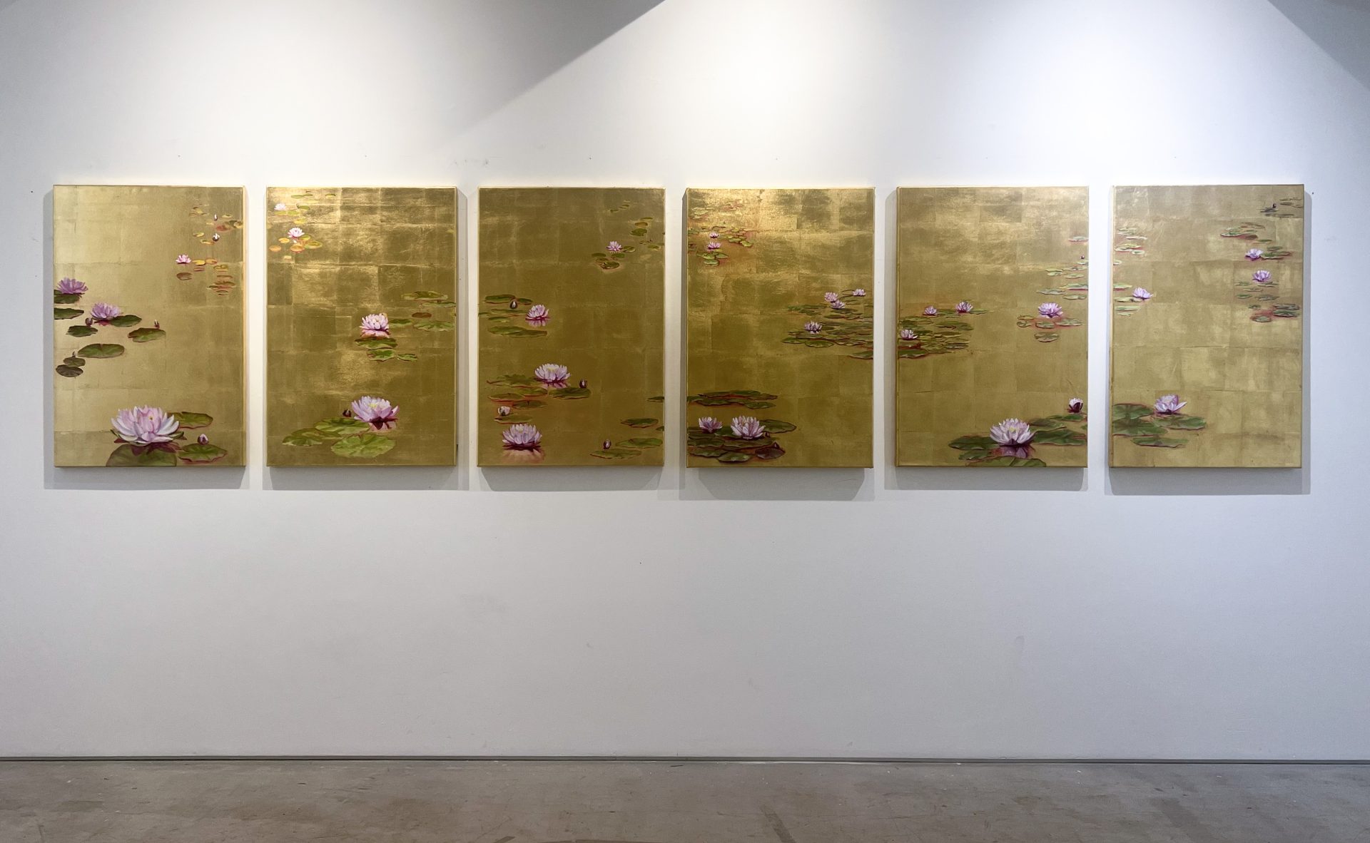 Water Lilies Hidden Depths, 6 panels
